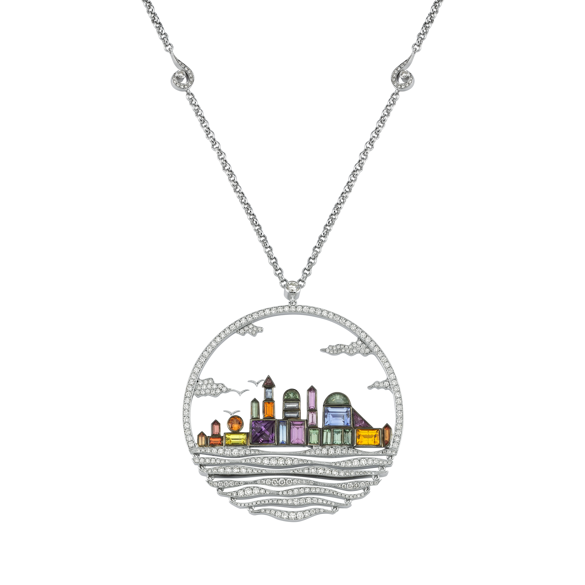 Istanbul City Silhouettes Necklace